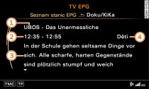 Informace o programu - EPG (Electronic Program Guide)